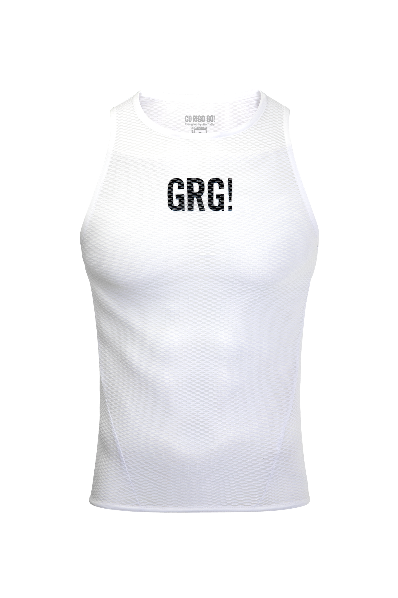 CAMISETA INTERIOR DE CICLISMO SIN MANGAS KM100 BLANCO UNISEX
