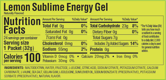 GEL LEMON SUBLIME SIN CAFEÍNA | GU - CINCO AM