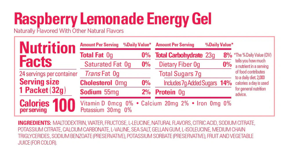 GEL RASPERRY LEMONADE SIN CAFEINA CAJA 24 | GU