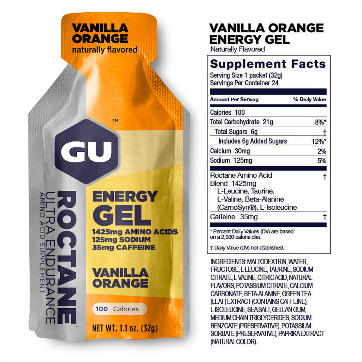 GEL ROCTANE VANILLA ORANGE CAJA 24 | GU