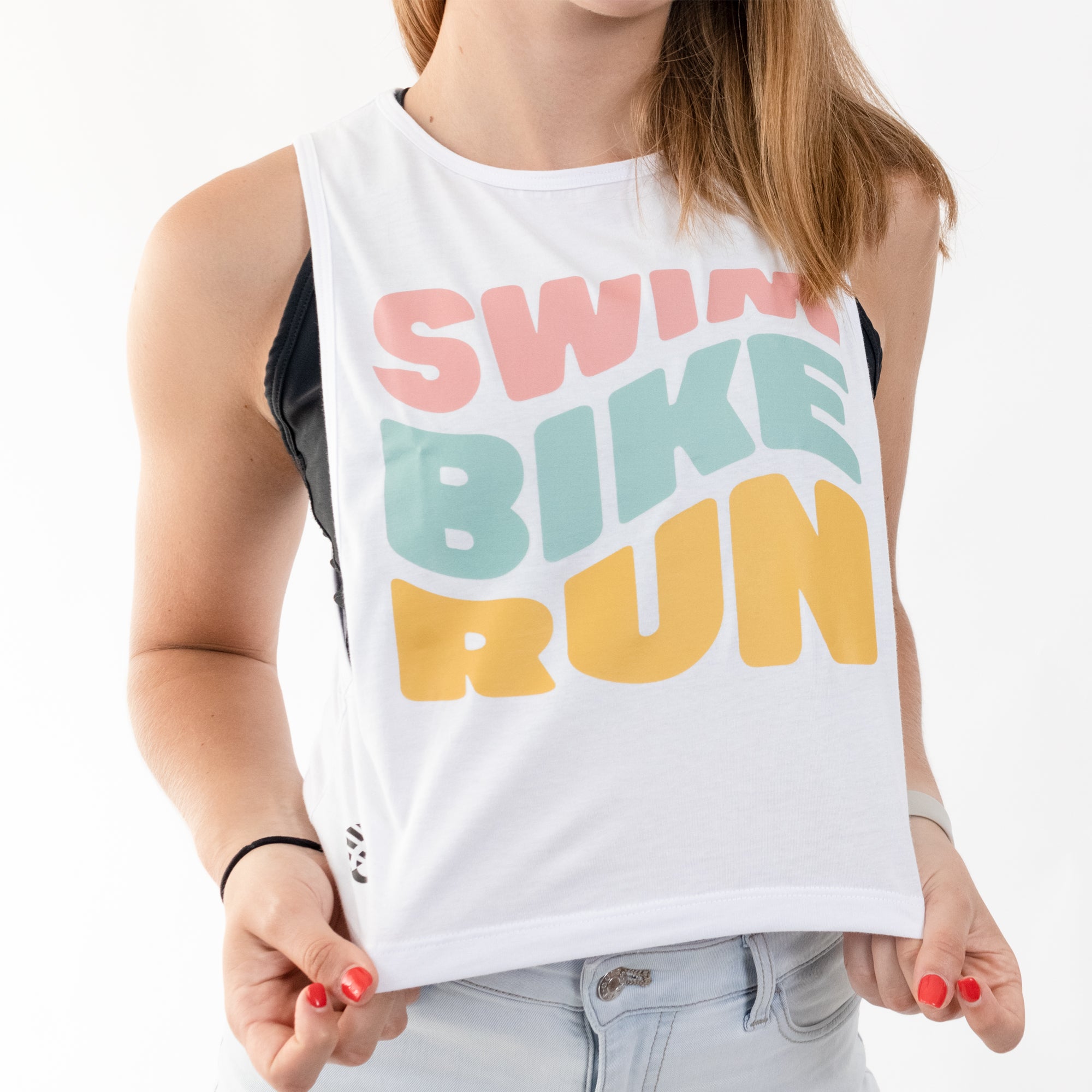 TANK TOP LIFESTYLE WHITE SWIM BIKE RUN | CINCO AM