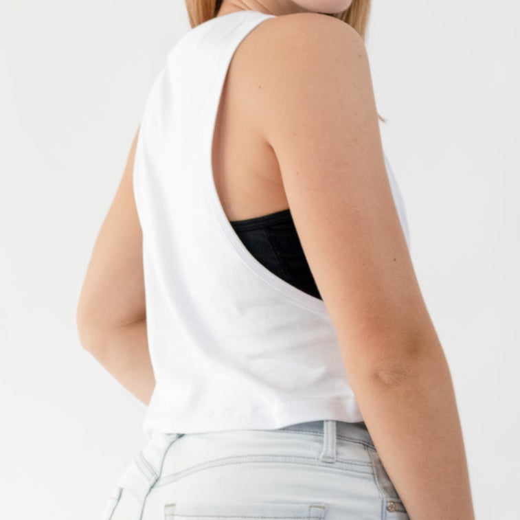 TANK TOP LIFESTYLE WHITE SWIM BIKE RUN | CINCO AM