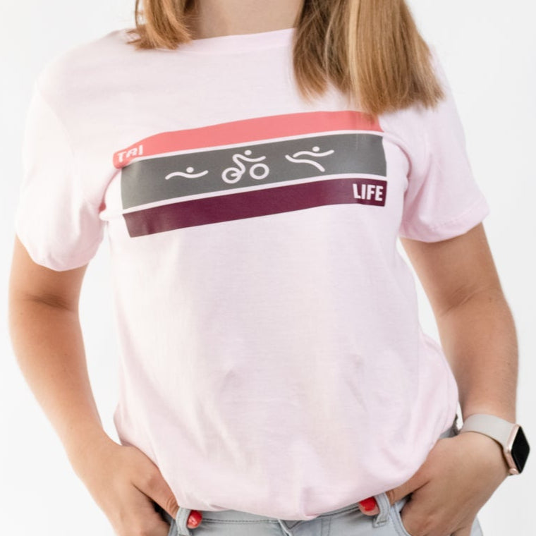 CAMISETA LIFESTYLE WOMEN CLEAR PINK TRI | CINCO AM