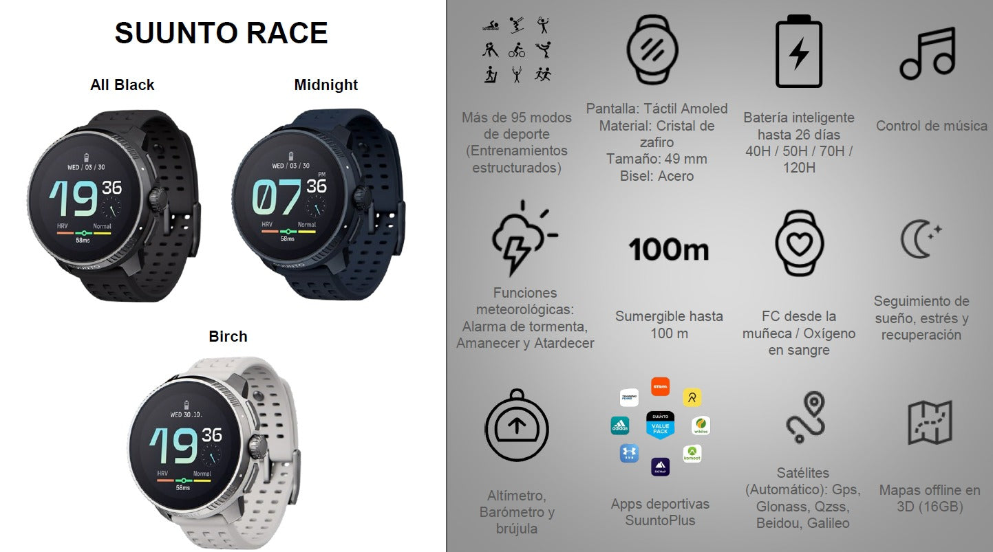RELOJ SUUNTO RACE BIRCH - CINCO AM