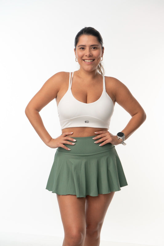 FALDA ATHLETIC VERDE OLIVA | FEEL YOUR POWER - CINCO AM