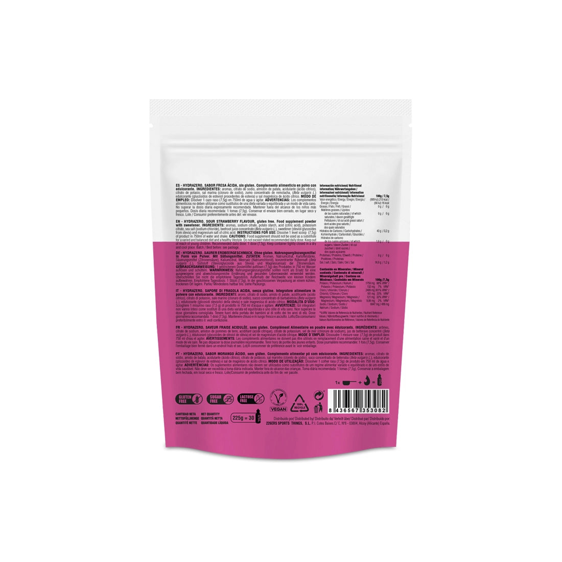 HYDRAZERO DRINK 225G STRAWBERRY PARA NUTRICIÓN | 226ERS