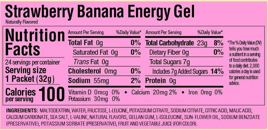 GEL BANANA STRAWBERRY SIN CAFEINA CAJA 24 | GU