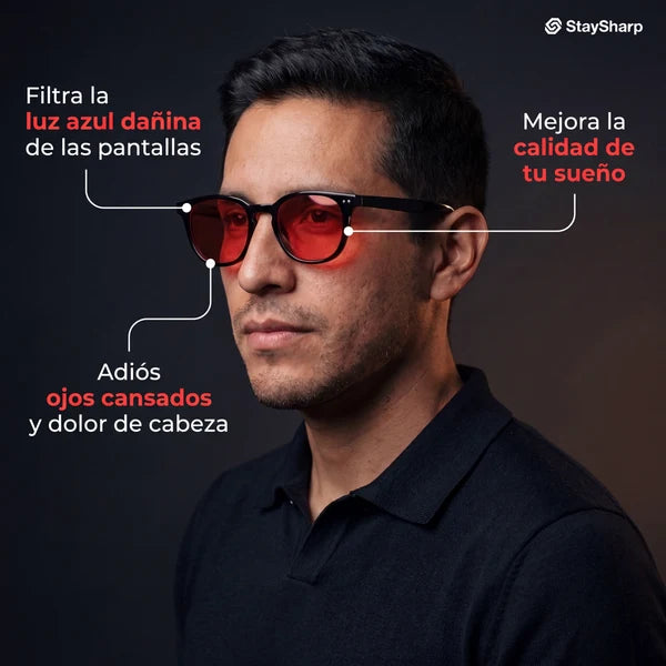 LENTE (ROJO/ AMARILLO) MARCO NEGRO | STAYSHARP