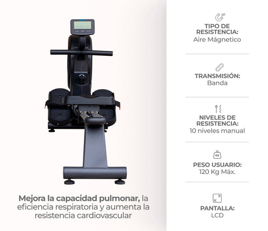MAQUINA DE REMO R200 NEGRO | MONARK