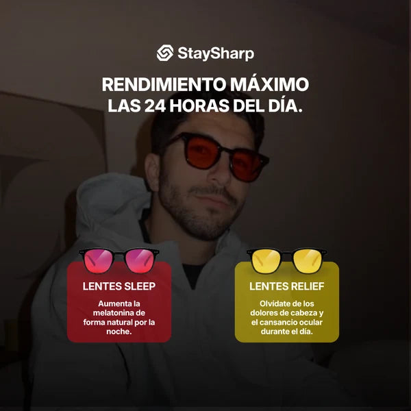 LENTE (ROJO/ AMARILLO) MARCO NEGRO | STAYSHARP
