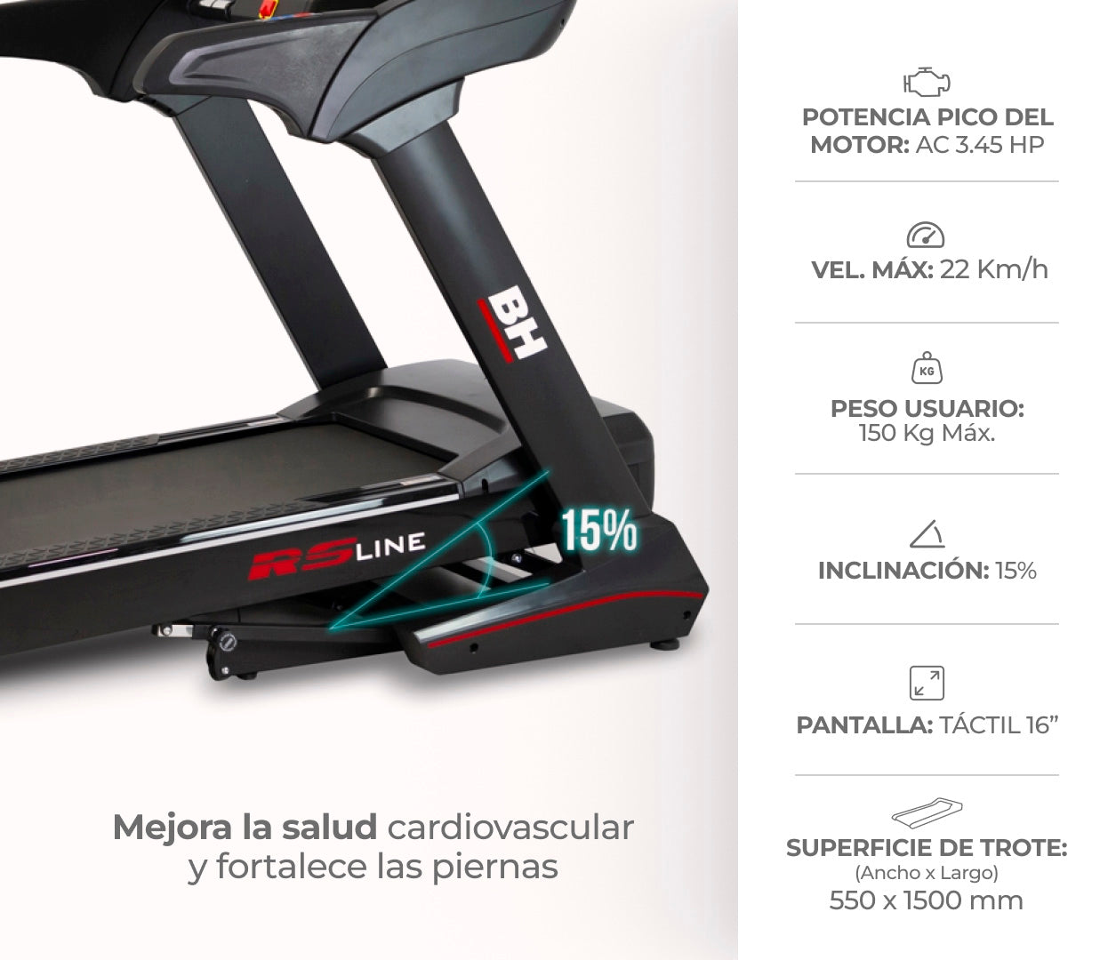 TROTADORA BH RS1000 TFT NEGRO | MONARK - CINCO AM