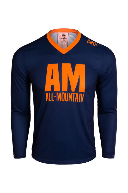 JERSEY MTB ALL MOUNTAIN UNISEX PARA MTB MARCA GO RIGO GO COLOR AZUL OSCURO - CINCO AM