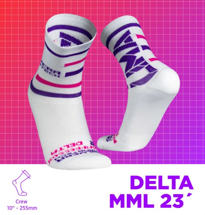 MEDIAS DELTA MML BLANCO/FUCSIA | SILVERA