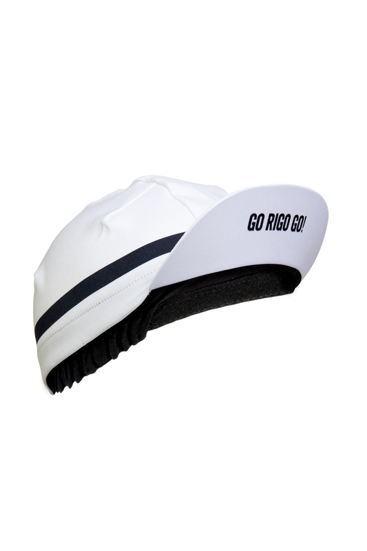 GORRO PARA CICLISMO MARCA GO RIGO GO COLOR BLANCO/AZUL - CINCO AM