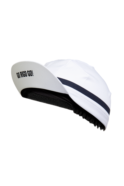 GORRO PARA CICLISMO MARCA GO RIGO GO COLOR BLANCO/AZUL - CINCO AM