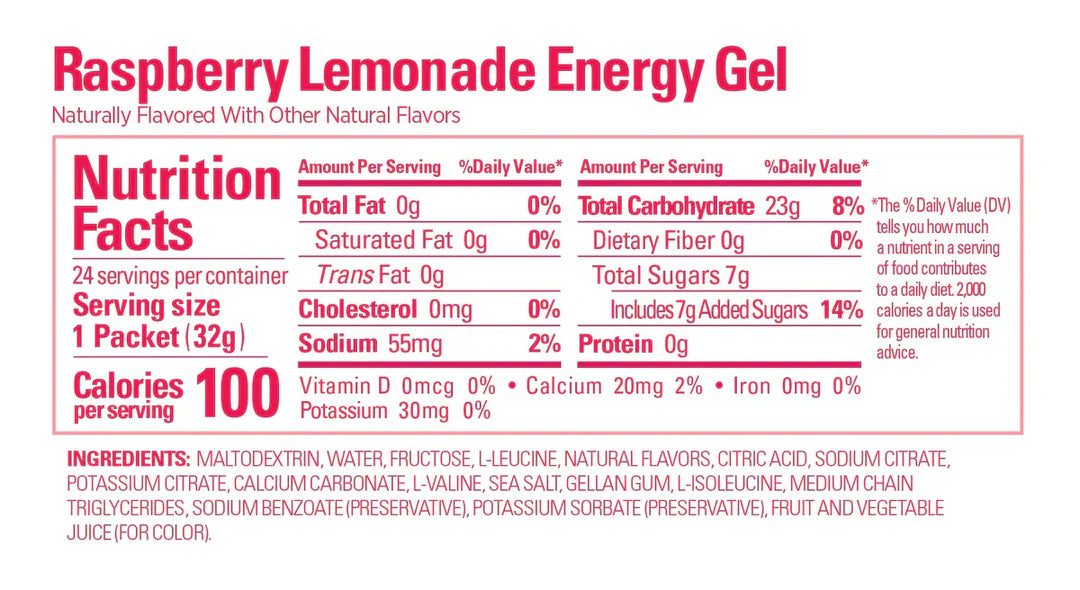 GEL RASPERRY LEMONADE SIN CAFEINA | GU - CINCO AM
