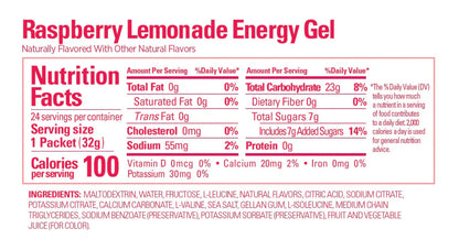 GEL RASPERRY LEMONADE SIN CAFEINA | GU - CINCO AM