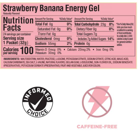 GEL BANANA STRAWBERRY SIN CAFEINA | GU - CINCO AM