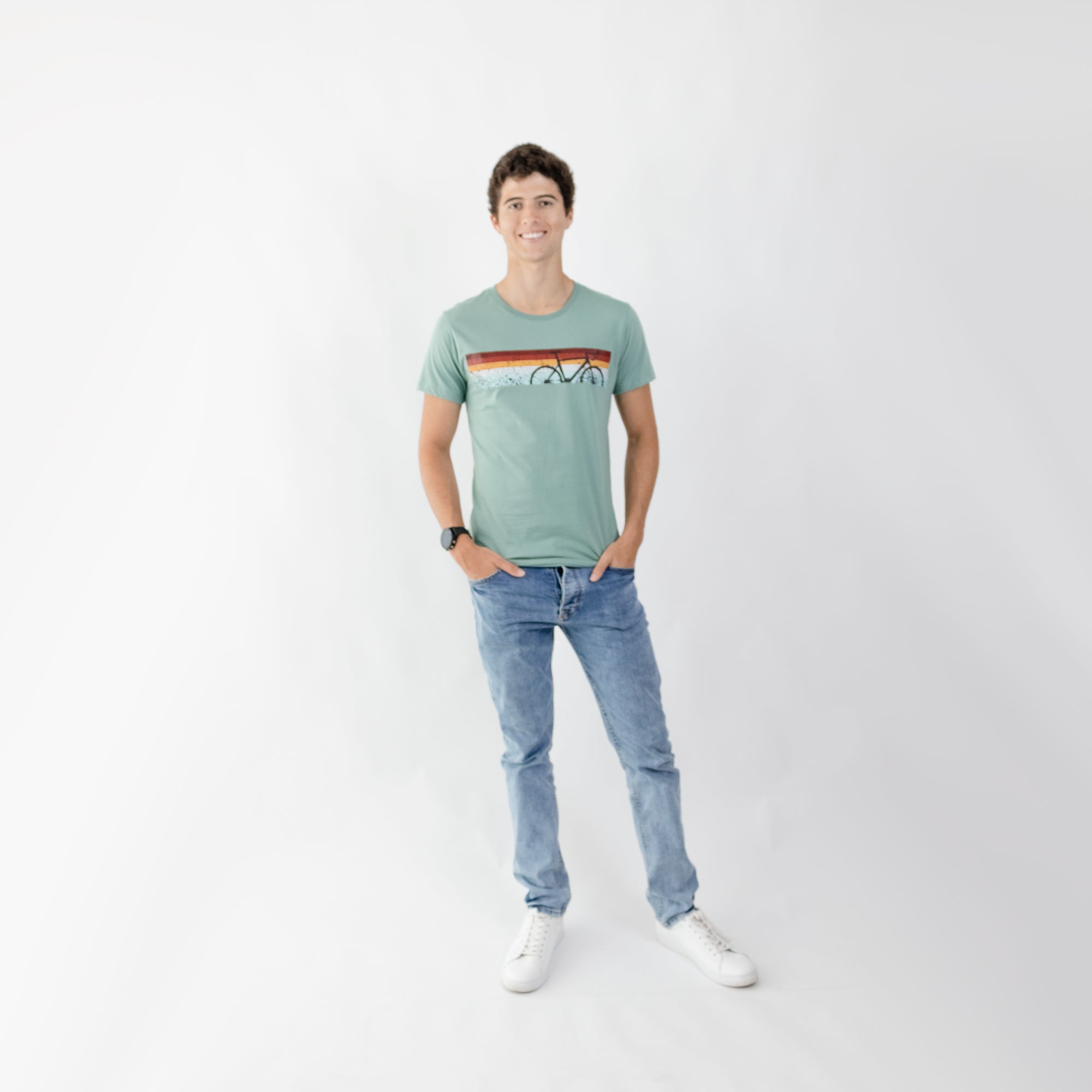 CAMISETA LIFESTYLE MAN GREEN BIKE | CINCO AM