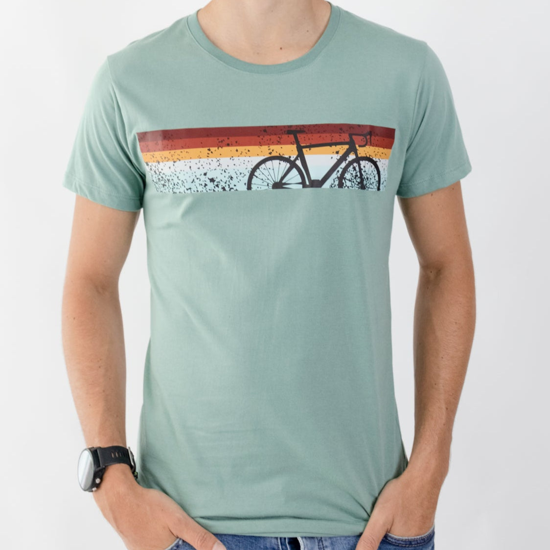 CAMISETA LIFESTYLE MAN GREEN BIKE | CINCO AM