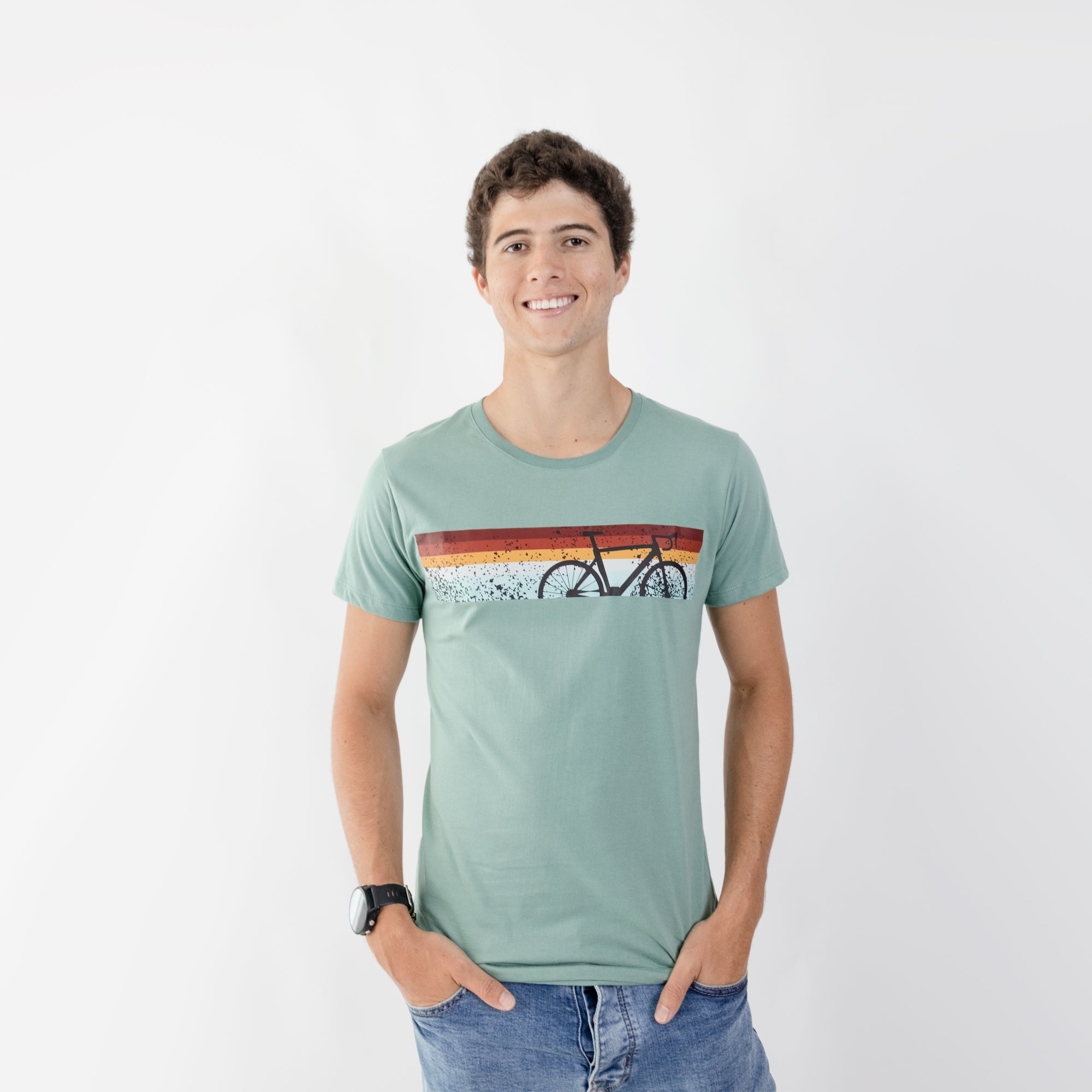 CAMISETA LIFESTYLE MAN GREEN BIKE | CINCO AM