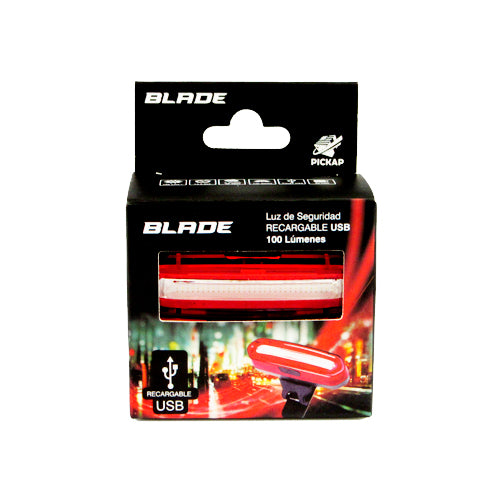 LUZ POSTERIOR LED USB BLADE PICKAP 100 LUMENES PARA CICLISMO COLOR ROJO | Pickap - CINCO AM