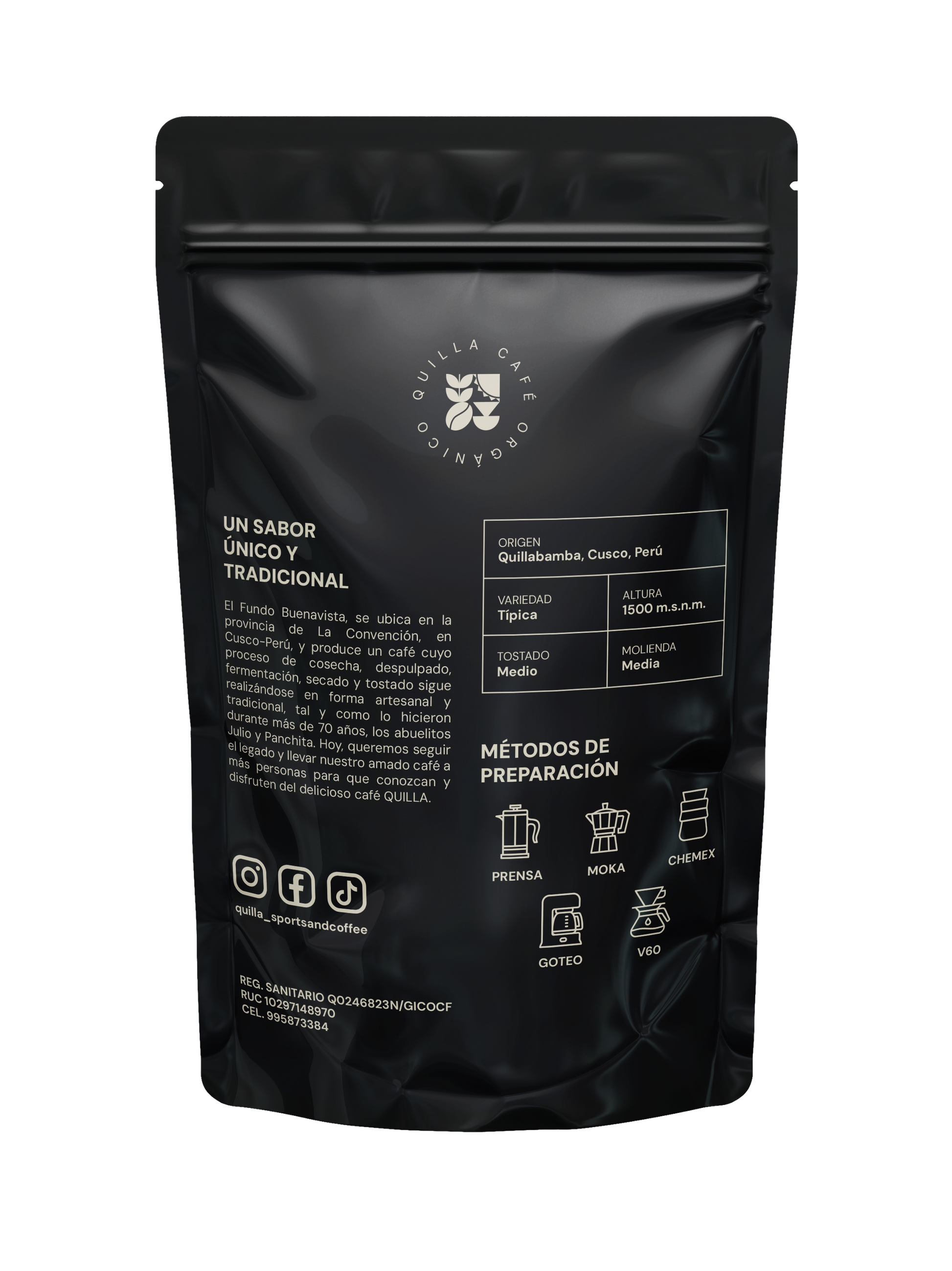 CAFE ORGANICO MOLIDO 250G | QUILLA - CINCO AM