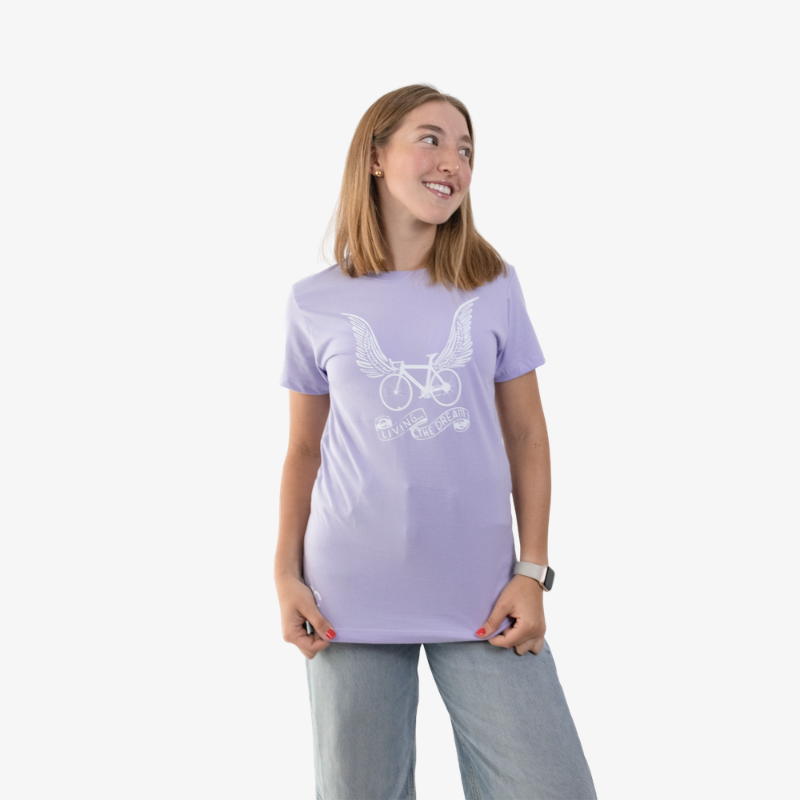 Polo mujer de algodón color lila, fit relajado ideal para looks diarios.