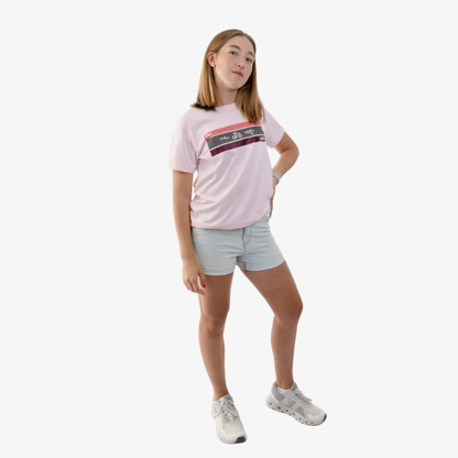 Polo mujer de algodón color rosa, fit relajado ideal para looks casuales.