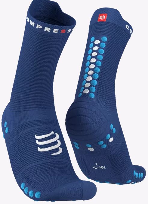 MEDIA PRO RACING V4.0 RUN HIGH SOLIDATE-FLUO BLUE | COMPRESSPORT - CINCO AM