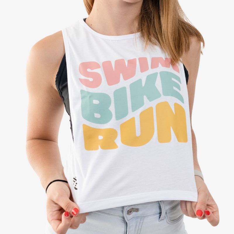 Tank mujer de algodón color blanco o colorido o crema, vista frontal, tela suave y ligera para uso diario.