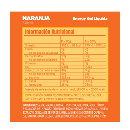GEL LIQUID ENERGY NARANJA | GU - CINCO AM