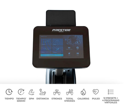 MAQUINA DE REMO PRESTIGE R1000 PLUS NEGRO/GRIS | MONARK