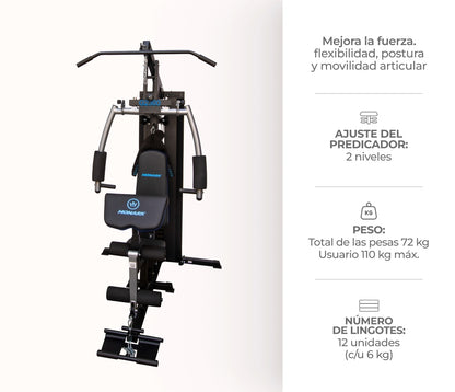 MINI GIMNASIO MULTIFUNCIONAL G2300 NEGRO | MONARK