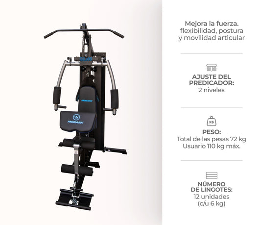 MINI GIMNASIO MULTIFUNCIONAL G2300 NEGRO | MONARK