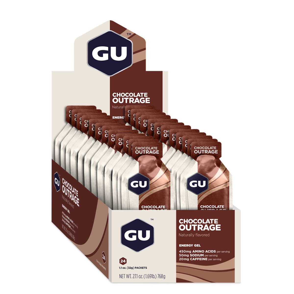 GEL CHOCOLATE OUTRAGE CAJA 24 | GU - CINCO AM